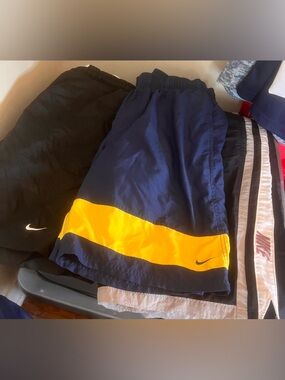 3 vintage lg nike swim beach shorts bottoms silver tag / 90s tag b3